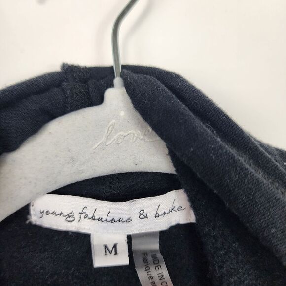 YOUNG FABULOUS BROKE WOMENS MEDIUM OPEN FRONT WATERFALL CARDIGAN SWEATER STRINGS - Picture 3 of 5